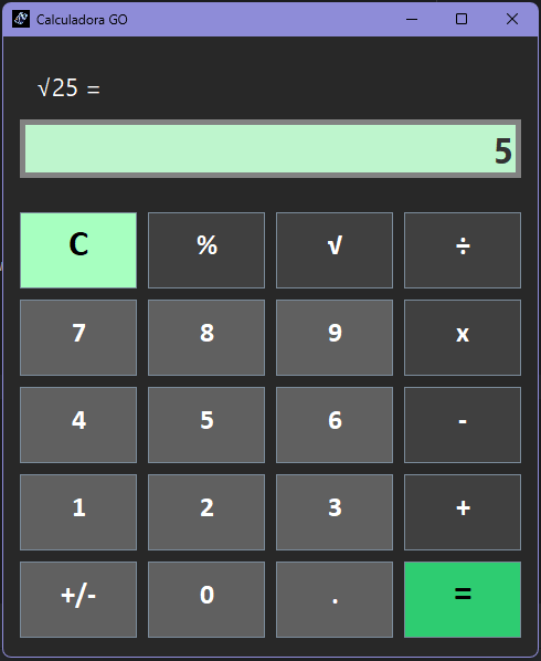Interfaz de Calculadora GO